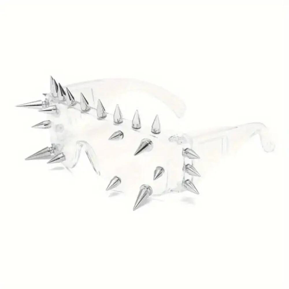 Goth Emo Punk Cyberpunk Spiked Glasses Shades - Clear